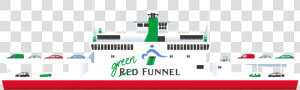 Picture Of A Red Funnel Ferry With Green   Red Goes Green Funnel  HD Png Download