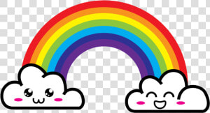 Transparent Rainbow Clouds Clipart   Printable Rainbow With Clouds  HD Png Download