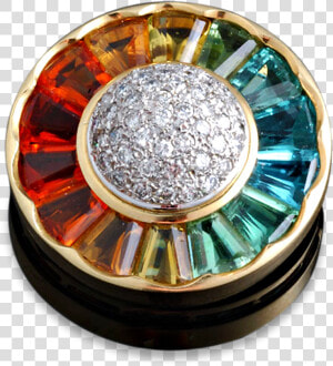 Multi colored Gemstone Brooch   Diamond  HD Png Download