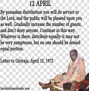 Srila Prabhupada Quotes For Month April   Prabhupada Quotes On Prasadam  HD Png Download