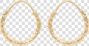 14kt Gold Diamond Cut Hoop Earrings  HD Png Download