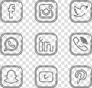 Essential Set   Social Media Icons Line  HD Png Download