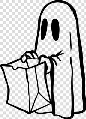 Ghost Clip Art Black And White   Ghost Trick Or Treat  HD Png Download