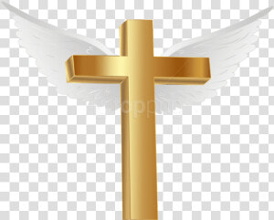 Transparent Gold Cross Baptism Clipart   Gold Cross With Wings  HD Png Download