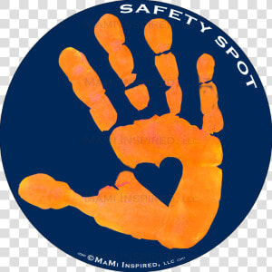 Safety Spot ™ Orange Kids Hand Car Magnet Handprint   Parking Lot  HD Png Download