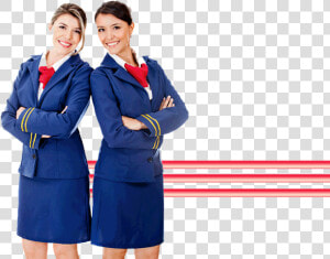 Transparent Air Hostess Png   Flight Attendant Blue Uniform  Png Download