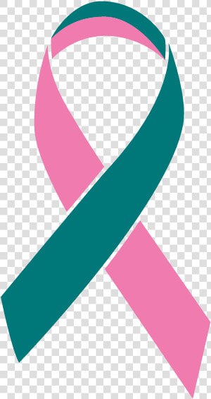 Teal And Pink Colored Gynecological Cancer Ribbon   Pancreatic Cancer Ribbon Png  Transparent Png