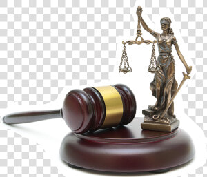 Gavel And The Statue Of Justice   Bronze Sculpture  HD Png Download