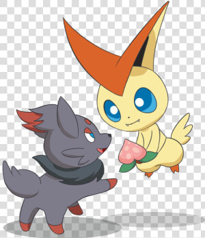 Victini And Zorua   Png Download   Victini And Zorua  Transparent Png