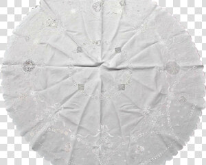 Round Vintage White Linen Table Cloth Cover With Cutwork   Placemat  HD Png Download