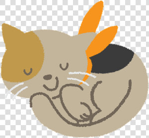 Cat Sleeping Animal Clipart   猫 イラスト 無料 寝 てる  HD Png Download