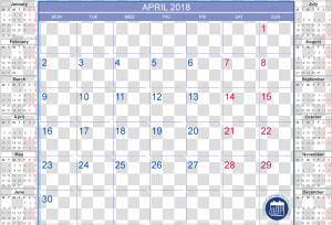 Blank April 2018 Calendar In Printable Format   Many Days In June 2018  HD Png Download