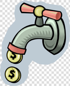 Vector Illustration Of Water Tap Faucet Spigot Dripping   Save Water Save Money  HD Png Download