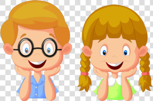 Фотки School Clipart  Borders And Frames  Cartoon Kids    Boy And Girl Thinking Clipart Png  Transparent Png