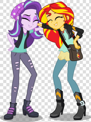 Sunset Shimmer Youtube Rainbow Dash Applejack My Little   Sunset Shimmer And Starlight Glimmer Equestria Girls  HD Png Download