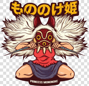 Mononoke Color Illustrator Adobe Vector Ghibli Teeshirt   Mononoke Vector  HD Png Download