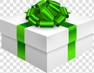 Gift Box With Bow In Green Png Clipart   Green Gift Box Clipart  Transparent Png