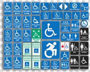 Many Types Of Ada Signs   Types Of Handicap Signs  HD Png Download