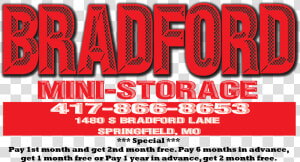 Bradford Mini Storage  HD Png Download