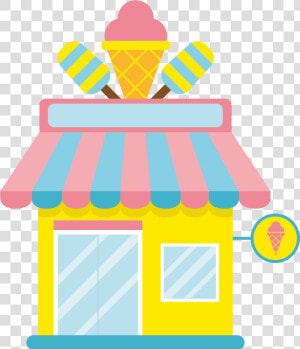 Ice Cream Shop In Cartoon   Transparent Ice Cream Shop Clipart  HD Png Download