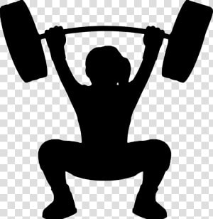 Silhouette Body Building Muscular Build Crouching Free   Man Lifting Weights Emoji  HD Png Download