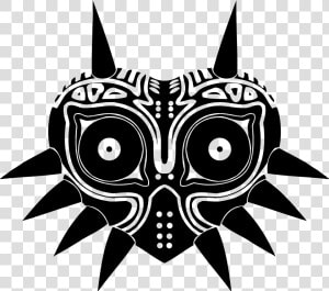 Owl Symmetry Of Mask Decal Zelda Majora   Majoras Mask Black And White Png  Transparent Png