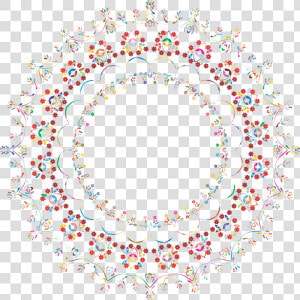 Prismatic Floral Frame 10 No Background Icons Png   Floral Background Circle Transparent  Png Download