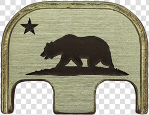 California Flag Brass Brushed Finish Back Plate   Outline Of California Bear  HD Png Download