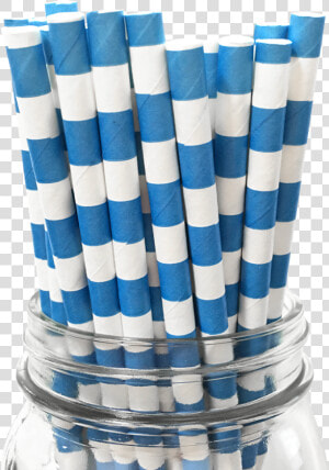 Blue Rugby Striped 25pc Paper Straws   Drinking Straw  HD Png Download