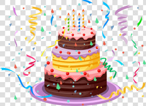 Birthday Cake With Confetti Png Clipart Picture   Happy Birthday Cake Png  Transparent Png