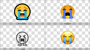 Loudly Crying Face On Various Operating Systems   Emoticon  HD Png Download