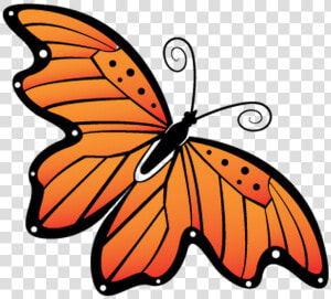 Papillon Clipart Orange Butterfly Decal Butterfly Orange   Monarch Butterfly  HD Png Download