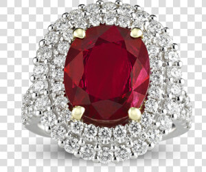 Burma Ruby And Diamond Ring    Ring  HD Png Download