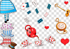 Alice In Wonderland  Tea Party  Alice  Cards  Tea   Alice In Wonderland Cards Png  Transparent Png