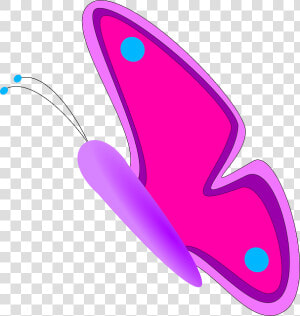 Pink And Purple Butterfly Side View Clip Art At Clker   Side View Butterfly Clip Art  HD Png Download