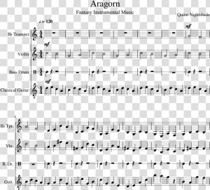 Transparent Aragorn Png   Sheet Music  Png Download