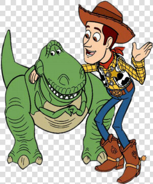  rex  dinosaurio  toystory  woody  disney   Woody Toy Story Y El Dinosaurio  HD Png Download