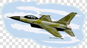 Vector Illustration Of F16 Falcon Us Air Force Single engine   F 16 Fighter Jet Clipart  HD Png Download