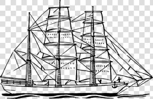 Caravel baltimore Clipper victory Ship   Black And White Ship  HD Png Download