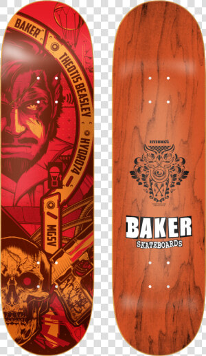 By Hydro74  By Baker Skateboards  With The Global Support   Metal Gear Solid Skateboard Deck  HD Png Download