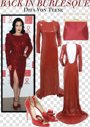 Dita Von Teese Red Dress   Dita Von Teese In Red  HD Png Download