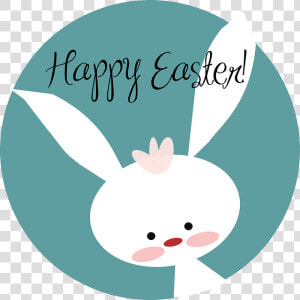 White Rabbit Happy Easter Vector   Clip Art Happy Easter Bunny  HD Png Download