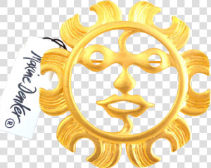 Vintage Maxine Denker Modern Tribal Sun Face Pin Original  HD Png Download