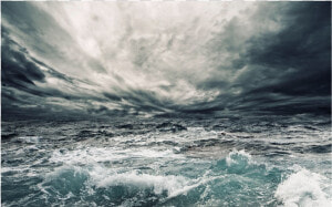  ocean  sea  sky  clouds  stormy   Leuchtturm Gemälde Sturm  HD Png Download