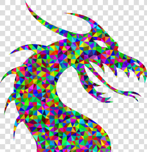 Prismatic Low Poly Dragon Clip Arts   Dragon Black And White  HD Png Download