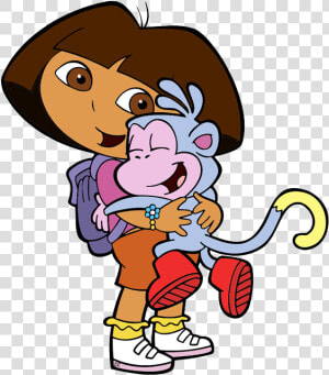 Dora Aventureira E Botas   Dora And Boots Hugging  HD Png Download