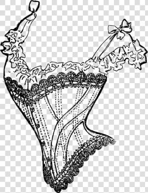 Line Art art neck   Corset Clipart Png  Transparent Png