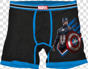 Captain America Boxer Briefs   Board Short  HD Png Download