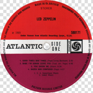 588171 Led Zeppelin   Led Zeppelin Vinyl Label  HD Png Download