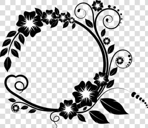 Ornament Vector Ornament Frame Flower Vector Graphic   Border Frame Clipart Black And White  HD Png Download